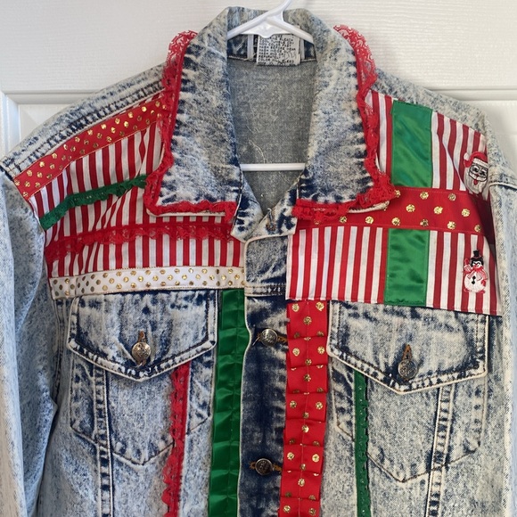 Vintage “Ugly” Christmas Denim Jacket - Picture 3 of 16
